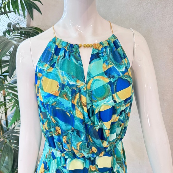 mark. Hi-Low Maxi Dress Green Multicolor Sz S - Picture 5 of 11